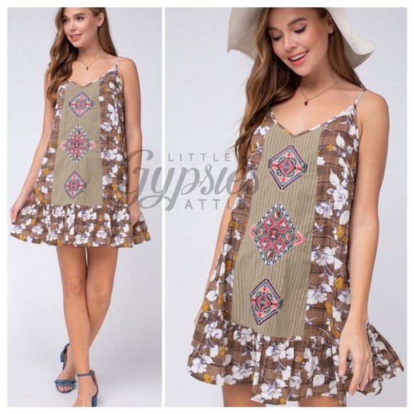 Entro Mixed Media Tunic Dress - Picture 9 of 14